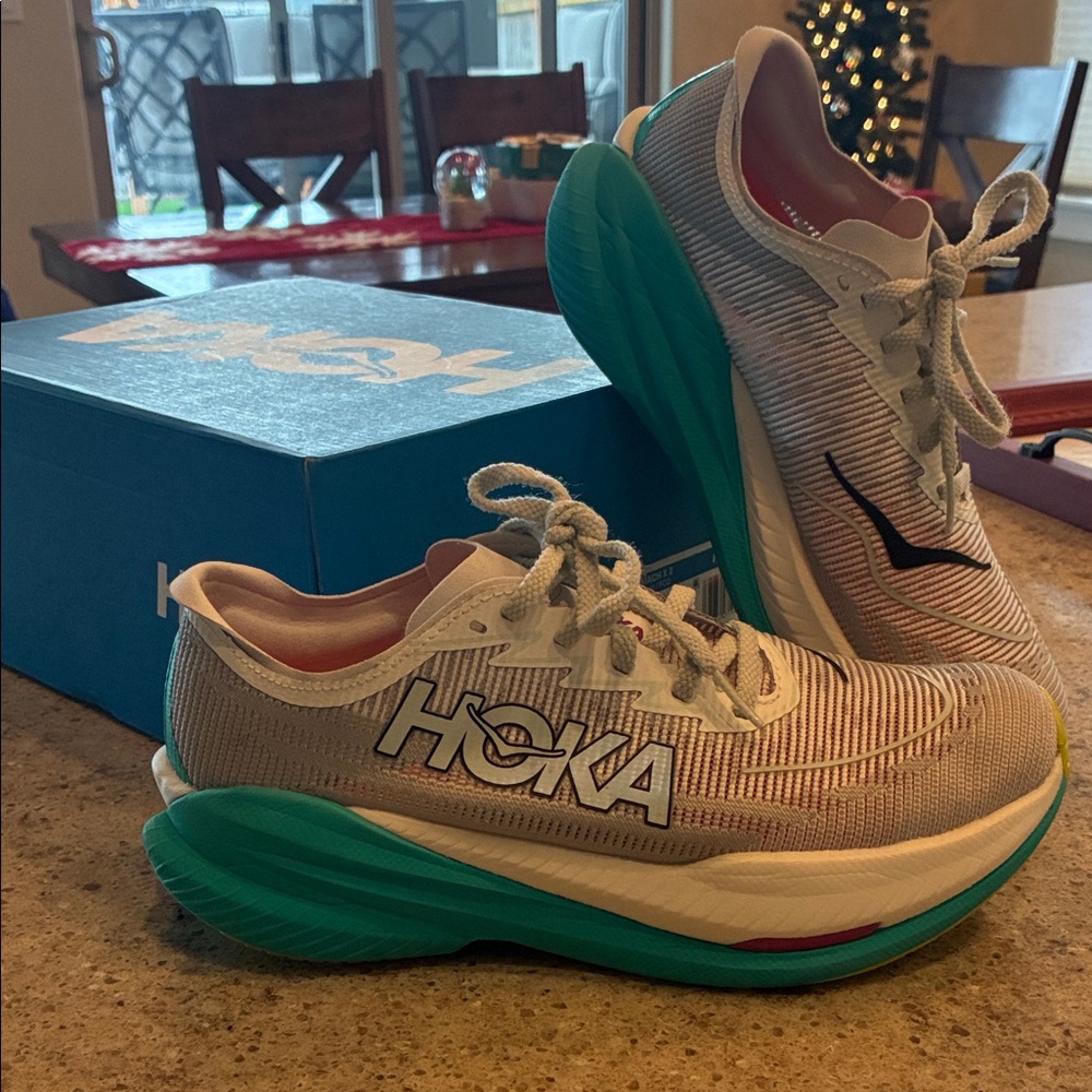 Hoka Athletic Shoes in Gray and Teal